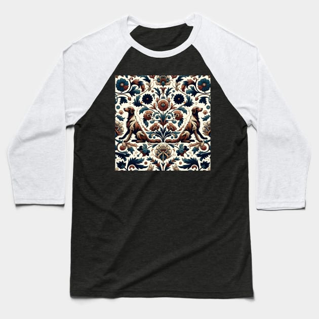 Irish Setter inspired by William Morris Baseball T-Shirt by Drew-Drew